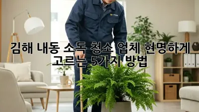 김해 내동 소독 청소 업체, 현명하게 고르는 5가지 방법!